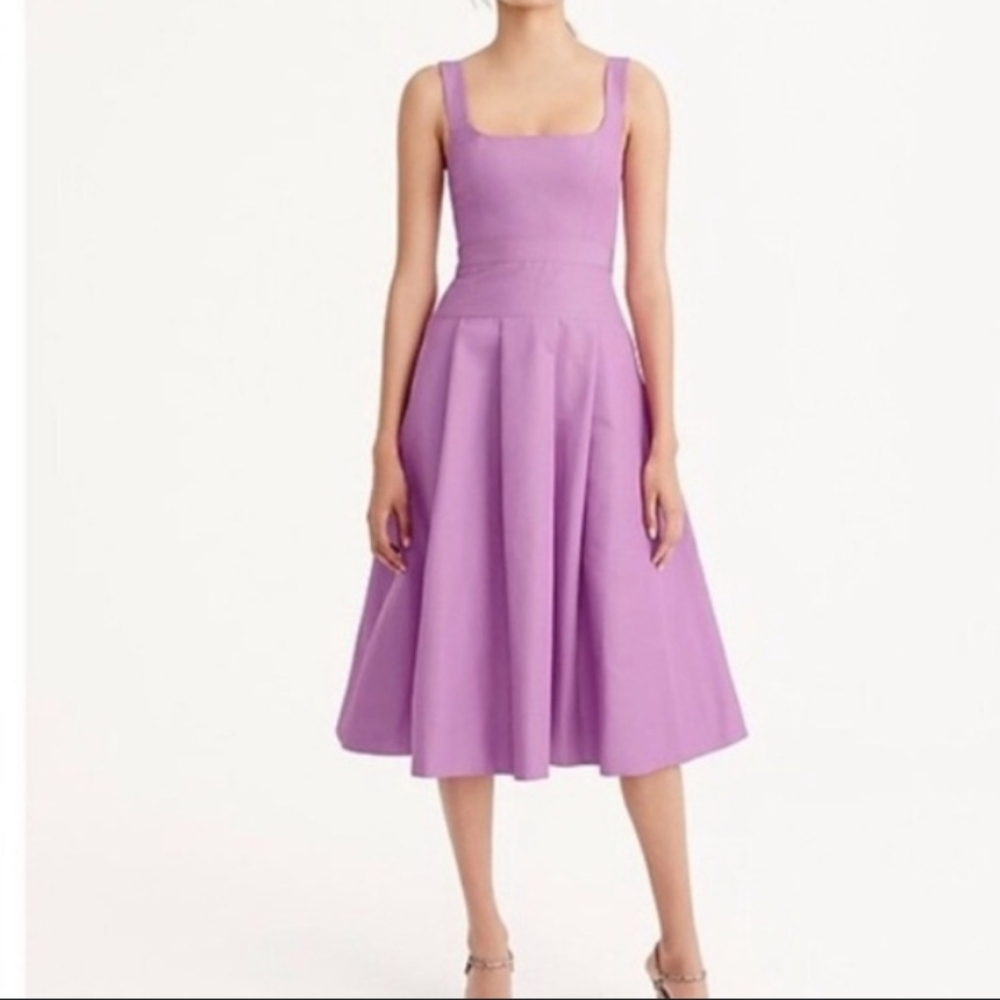 J. Crew lilac pleated A line dress faille size 6